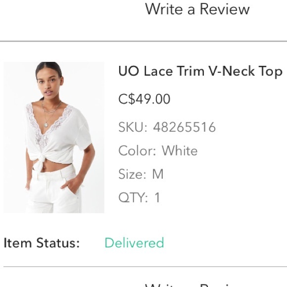 NEVER WORN Urban Outfitters White Shirt with Lace - Picture 3 of 3